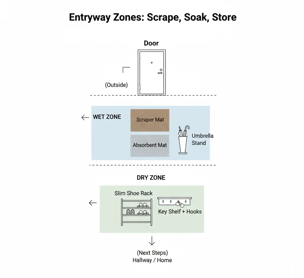 entryway zone diagram explained in entryway setup buying guide