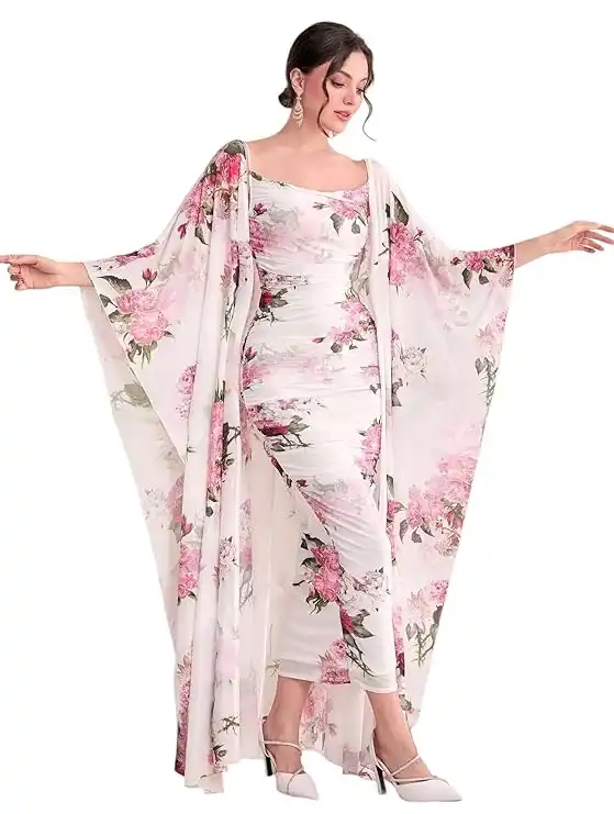 LITZO Women’s Georgette Dress Western Maxi Dresses for Women