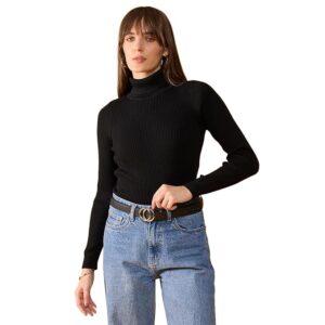 98 Degree North Women’s Straight Hem Sweater – Black