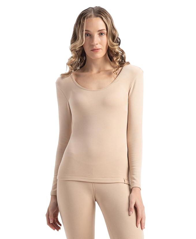 Jockey Women’s Microfiber StayWarm Thermal Top – Skin Colour (Full Sleeves)