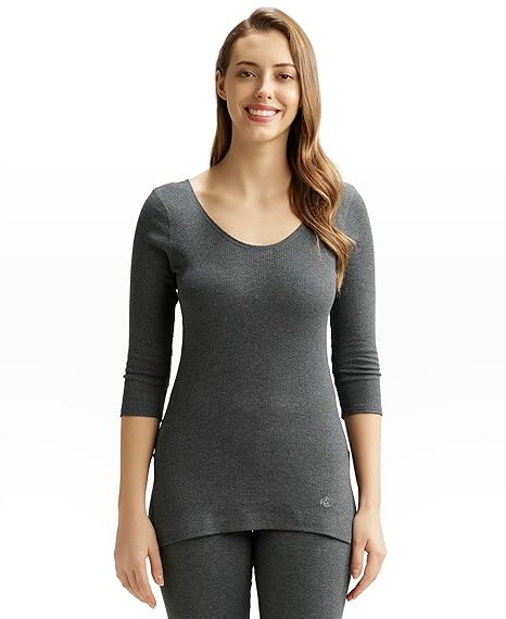 Jockey Women’s Thermal Top – Charcoal Melange (StayWarm Technology)