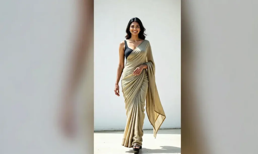 Heels and sandals paired with saree for Indian women