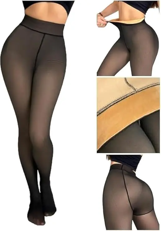 Prixelo Women’s Winter Fleece Thermal Leggings – Dual Layer