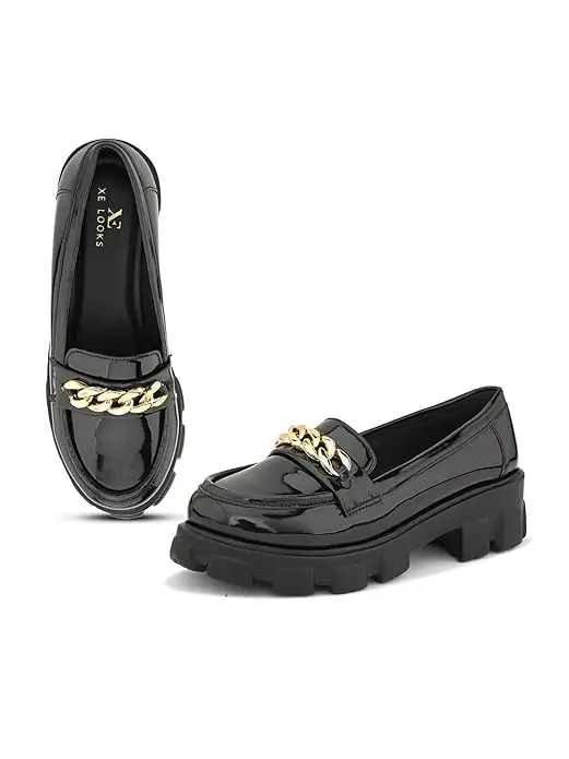 XE Looks Glossy Chunky Sole Women’s Loafers