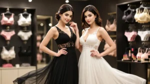 lingerie and nightwear collection display used as category background banner