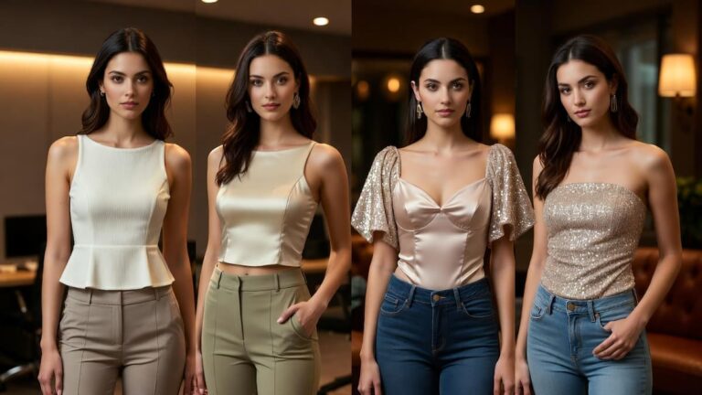 Different types of women tops styled for office, casual, and party wear in India