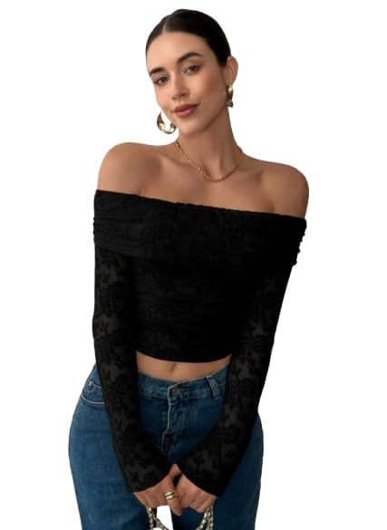 Bodycon Off Shoulder Crop Top for Women