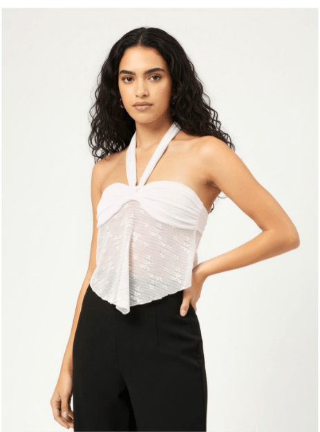 Dressberry x FWD – Halter Lacey Glam Crop Top Dressberry x FWD – Halter Lacey Glam Crop Top