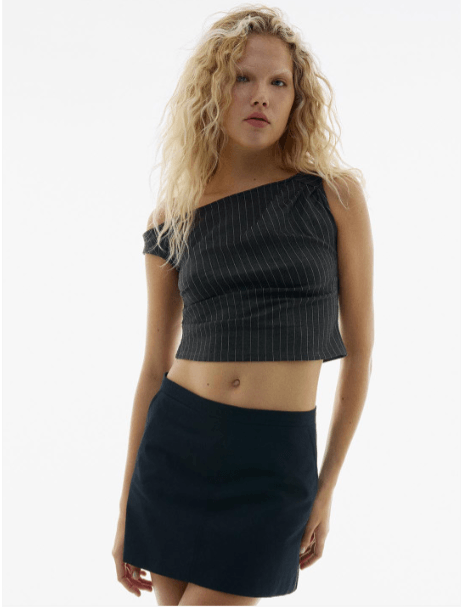 H&M One-Shoulder Ponte Di Roma Crop Top