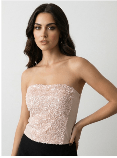 Phosphorus – Sequin Embellished Fitted Top Phosphorus – Sequin Embellished Fitted Top