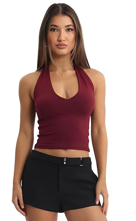 Sightbomb Seamless Microfiber Halter Neck Top Sightbomb Seamless Microfiber Halter Neck Top