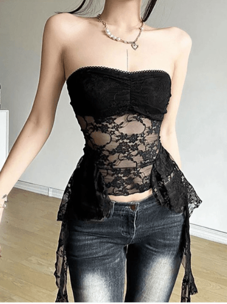 Stylecast x Revolte Embroidered Off Shoulder Crop Top