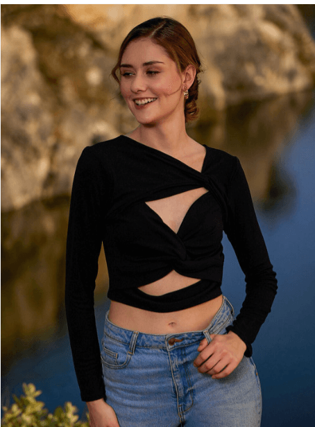 ATHENA Twisted Wrap Crop Top