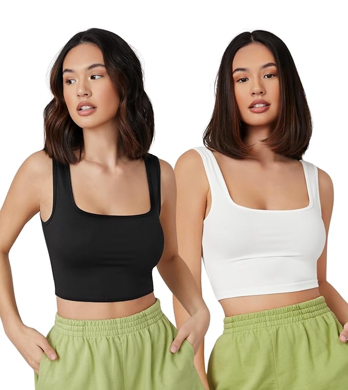 Aahwan Ribbed Square Neck Crop Top
