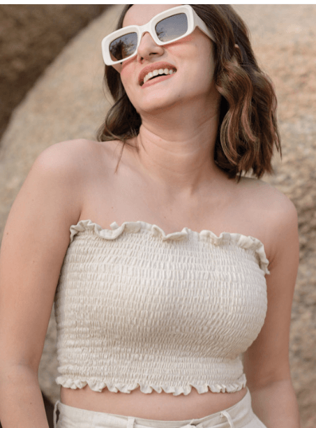 Babli Smocked Cotton Tube Top