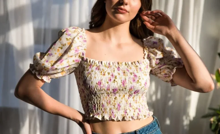 best smocked crop tops for women trendy western wear styles