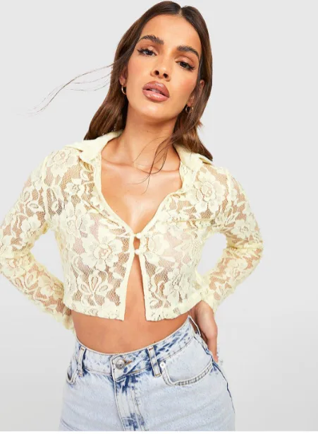 Boohoo – Lace Crop Top For Women Boohoo – Lace Crop Top For Women