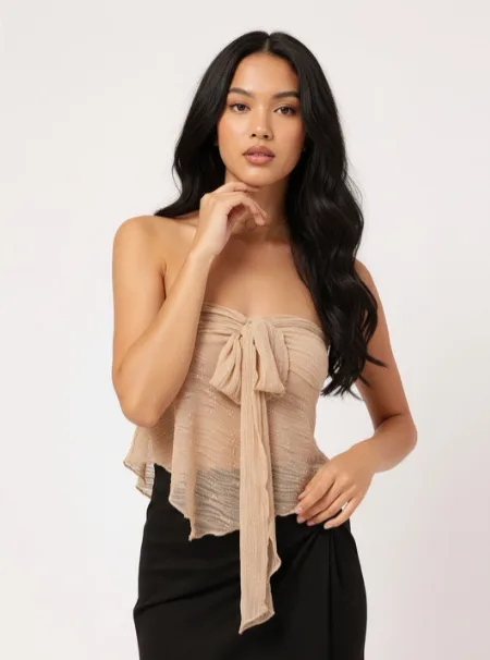 DressBerry x FWD – Blush Bloom Lacey Bandeau Crop Top DressBerry x FWD – Blush Bloom Lacey Bandeau Crop Top