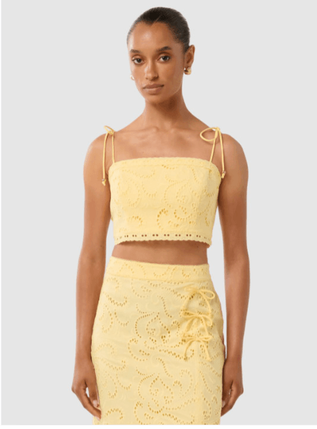 Forever New Embroidered Cotton Crop Top