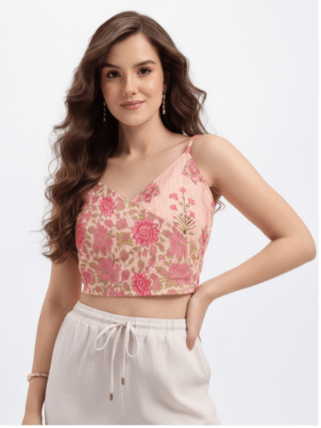 Fusion by Glitchez Floral Print Wrap Crop Top
