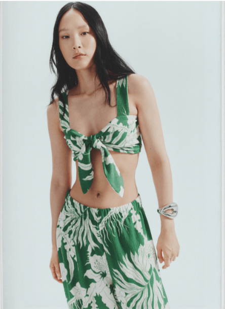 H&M Tie Detail Crop Top