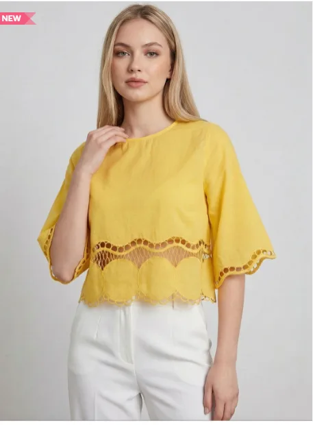 IX Impression Flared Sleeve Cotton Crop Top
