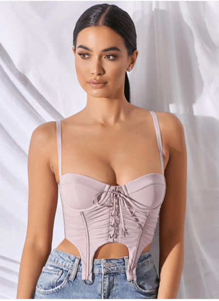Lulu & Sky Sweetheart Neck Corset Crop Top