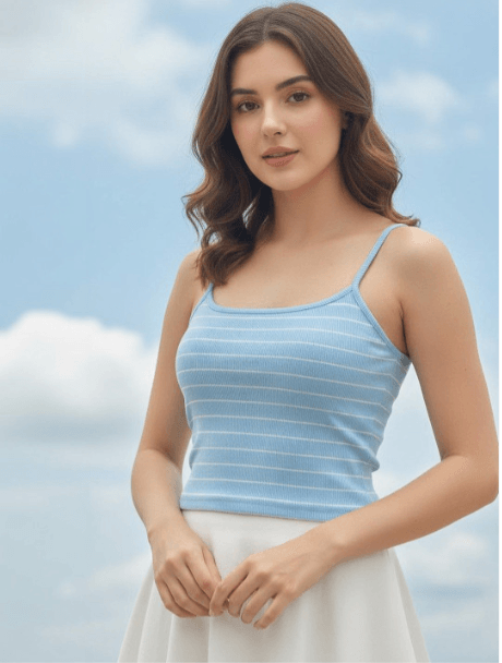 R.Code by Roadster Striped Tank Crop Top