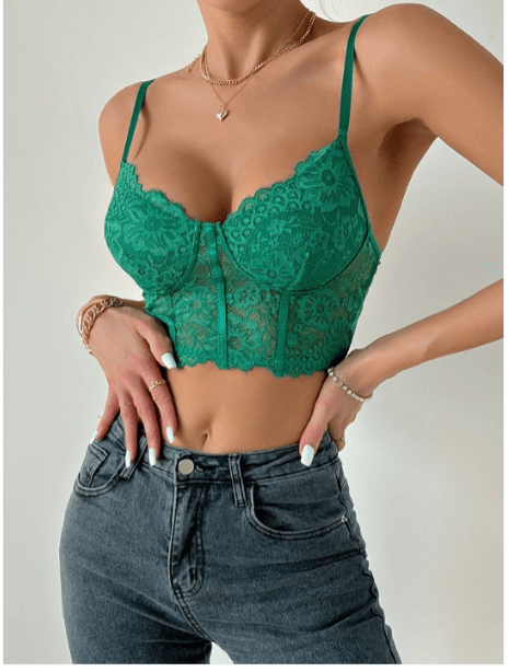 StyleCast Lace Sweetheart Crop Top