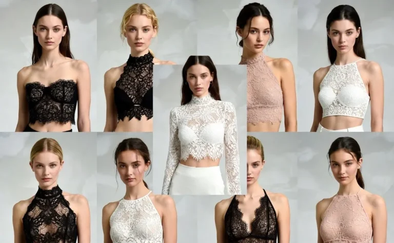 Trendy lace crop tops for women in romantic, bold and chic western styles