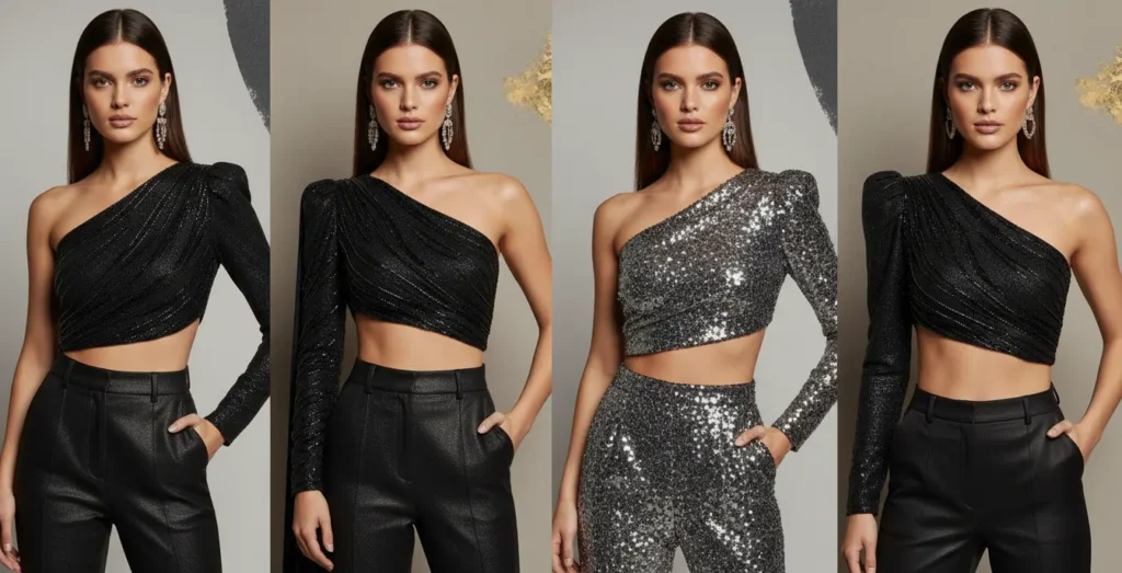 Stylish One Shoulder Crop Tops for Women bold pick