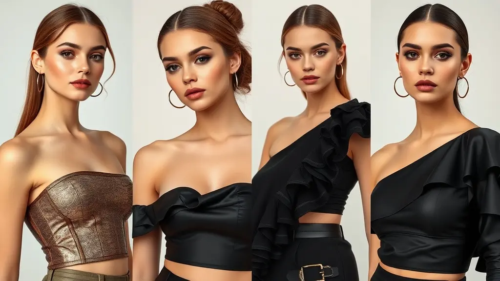 Stylish One Shoulder Crop Tops