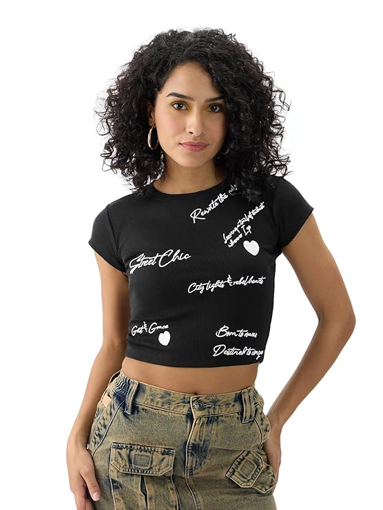 The Souled Store Women Solid Ribbed Top