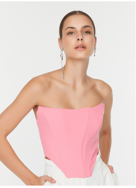 Trendyol Solid Corset Crop Top