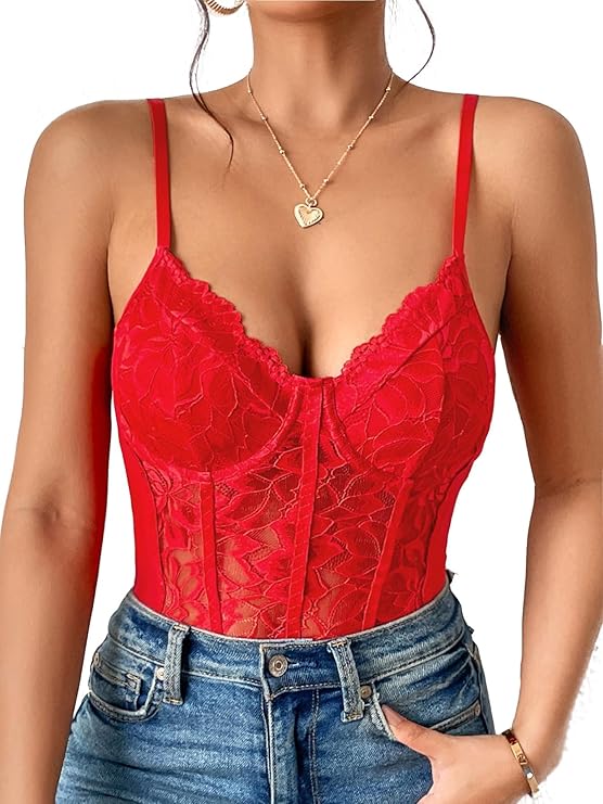YOU & ME Structured Lace Bustier Corset Top