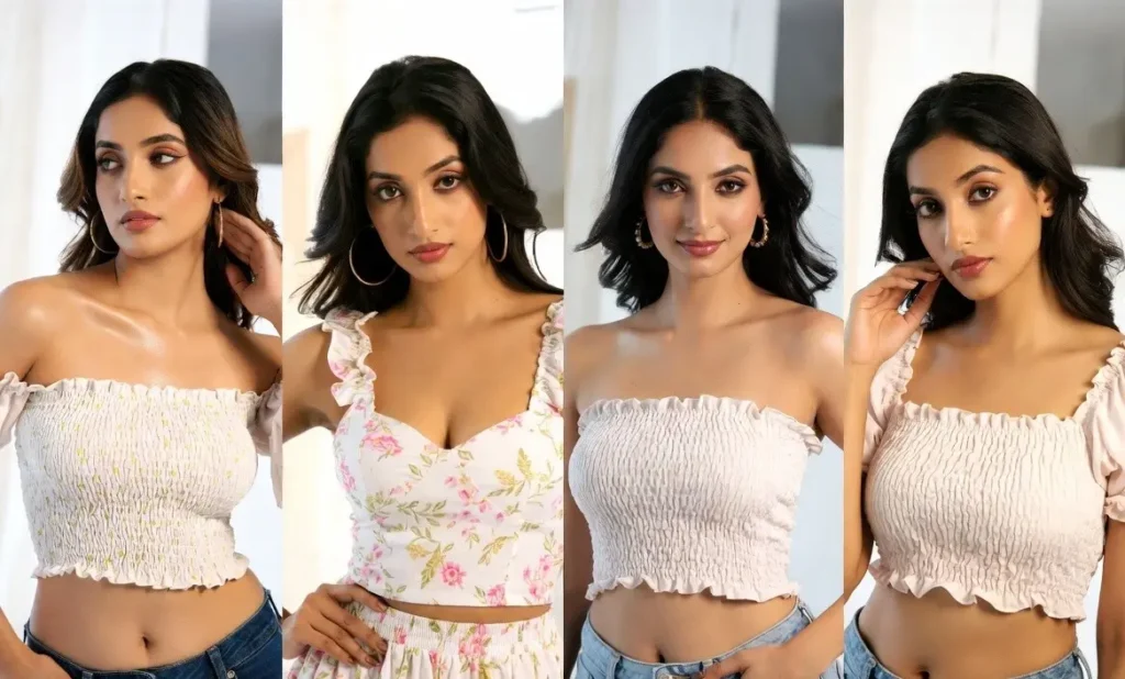 stylish Smocked Crop Tops for Women