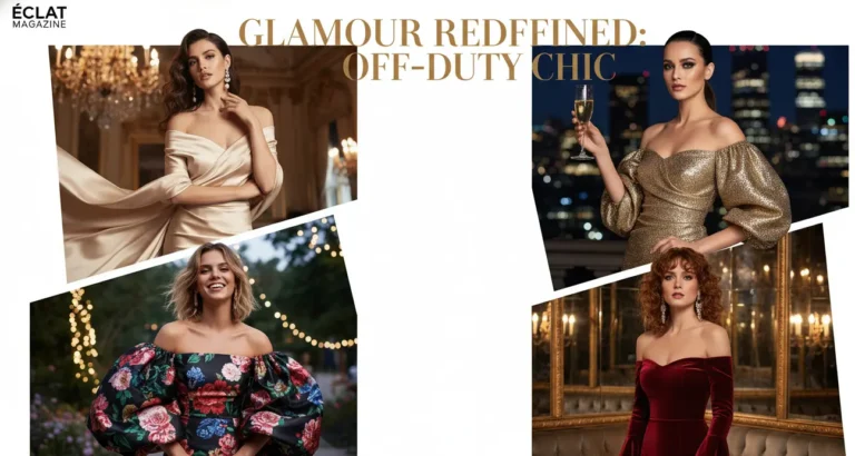 Fashion collage featuring stylish off shoulder tops for women in India