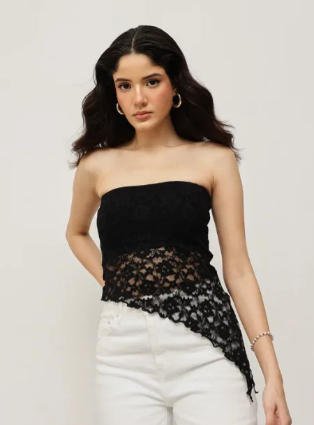 Espresso Women Floral Lace Tube Top