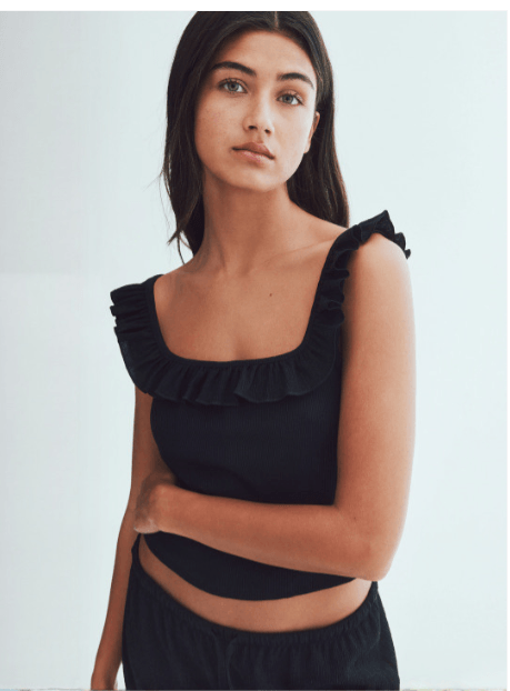  H&M Frill-Trimmed Vest Top