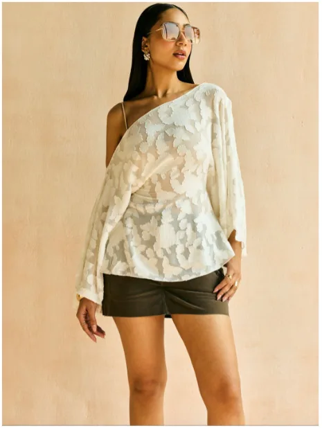  Lea Clothing Co. Off Shoulder Lace Wrap Top — Romantic Chic Pick