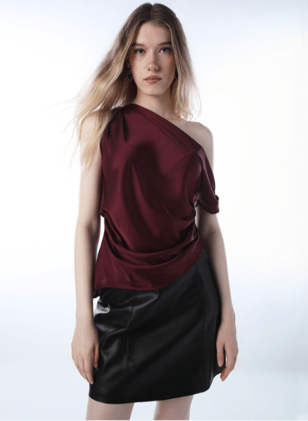 ONLY One Shoulder Cold Shoulder Blouson Top — Premium Everyday Pick