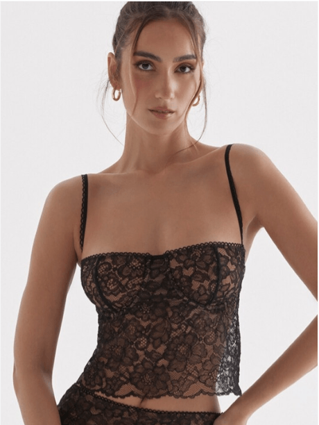 STYLECAST Black Floral Lace Bralette Top