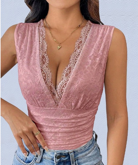 STYLECAST V-neck, Sleeveless Lace Top