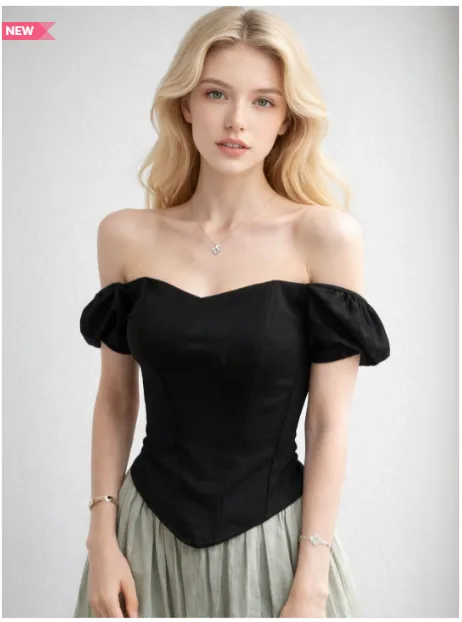 SUO Off Shoulder Puff Sleeve Top — Soft Feminine Pick