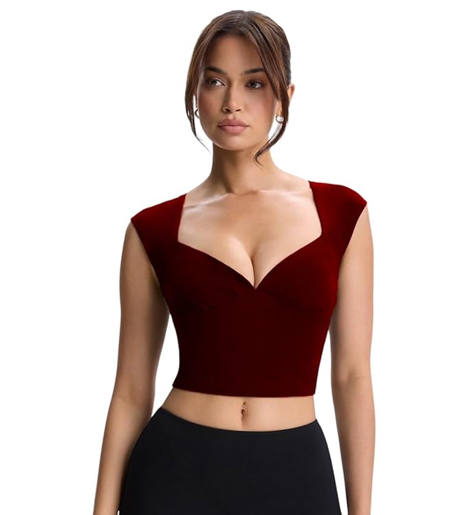 TRAQUILA Sweetheart Neck Western Top