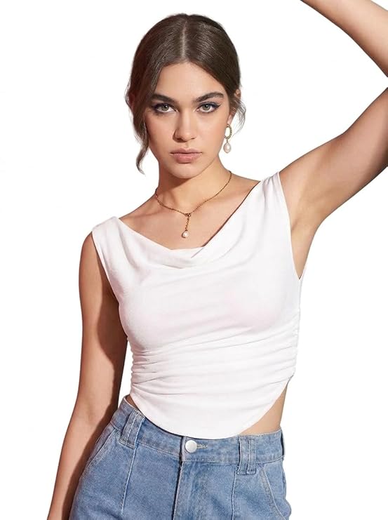 iStyleCan Women's Draped Top – Best Everyday Draped Neck Top for Women