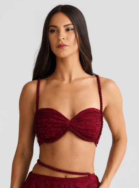 Bee Boe — Rope Detail Red Bandeau Top Bee Boe — Rope Detail Red Bandeau Top