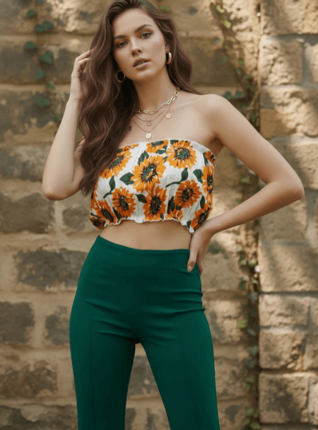 Berrylush — Floral Bandeau Top Berrylush — Floral Bandeau Top