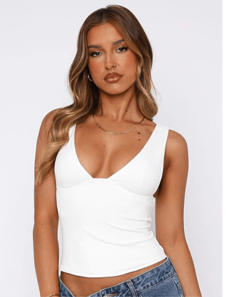 LULU & SKY Women V-Neck Regular Top