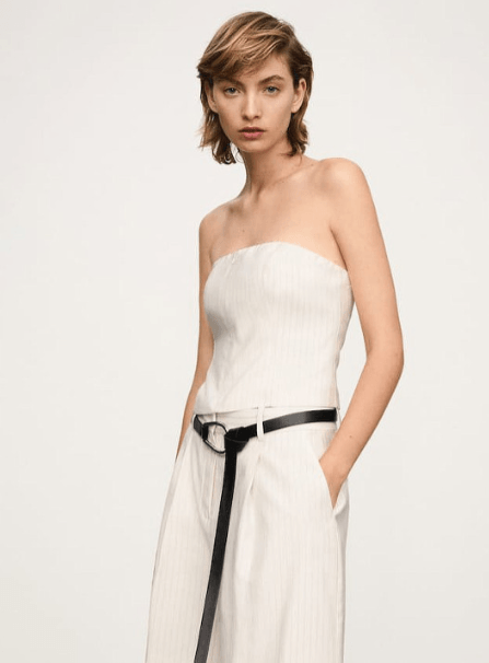MANGO — Striped Bandeau Crop Top MANGO — Striped Bandeau Crop Top